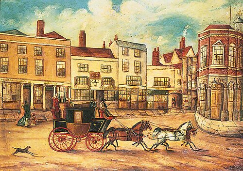 The London to Maidstone Stagecoach Passing the 'Swan Inn', 1840, 