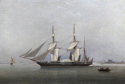 The 'Fury', Moored in the Medway, 1840, 