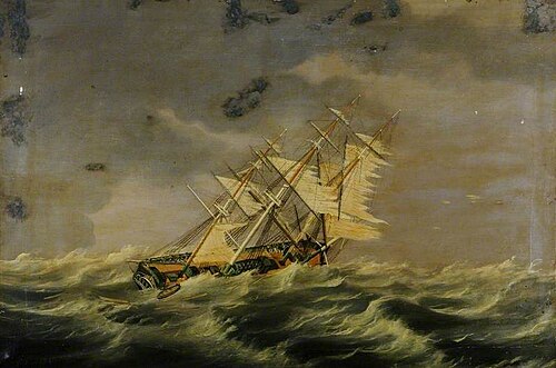 Barque 'Meteor' in a Storm, 7 June 1843, 1843, 