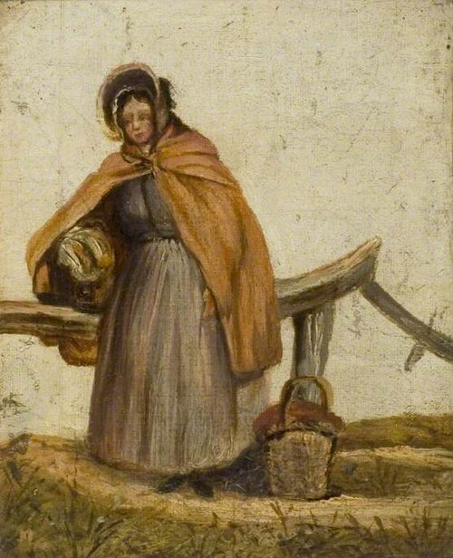 Woman Resting Her Basket on a Stile, 1845, 