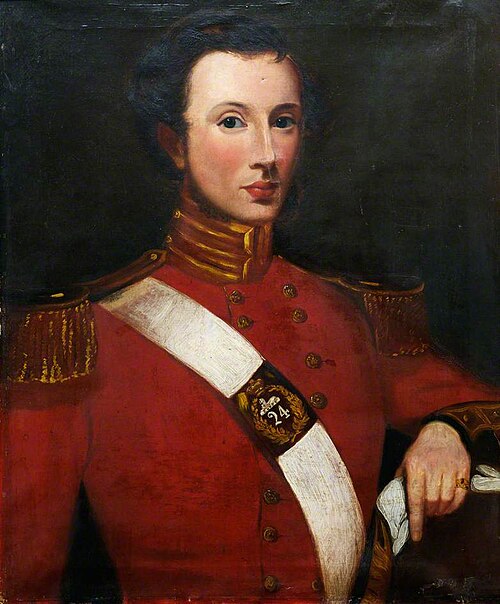 Portrait of an Officer in Full Dress, 24th Foot, 1845, 