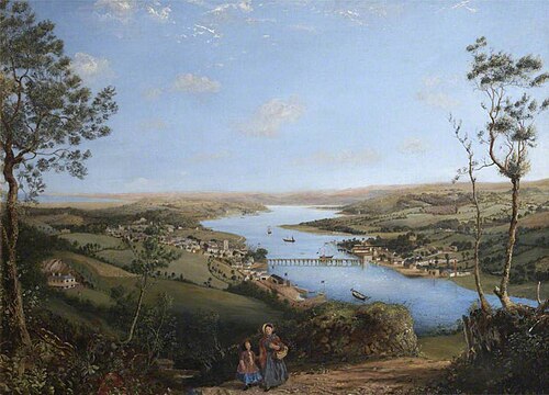 A View of Bideford from Upcott Hill, Devon, 1845, 