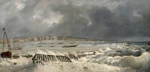 Floating Breakwaters at Brighton, East Sussex, 1845, 