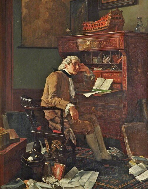 Writer in Eighteenth-Century Dress Seated at a Desk, 1845, 