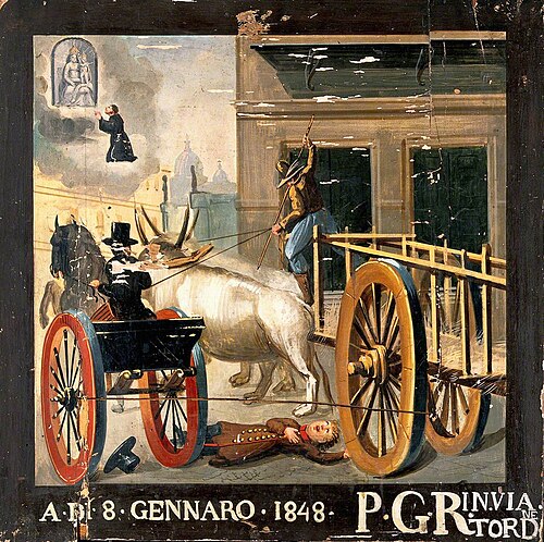 A Man Praying to the Madonna del Parto for a Child Run Over by an Ox Cart, 1848, 