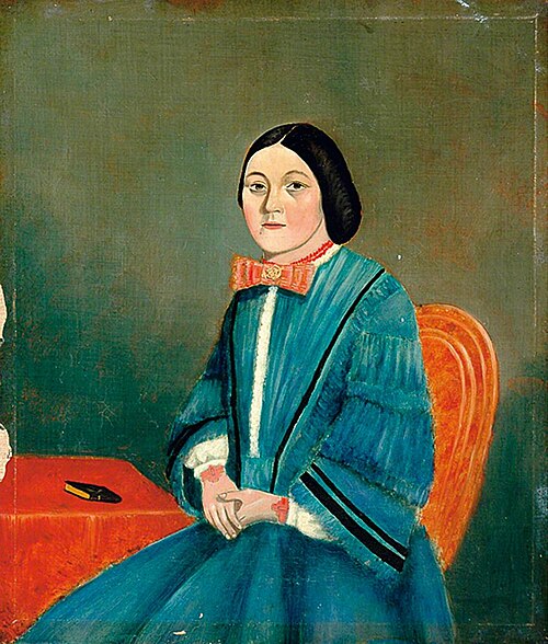 Portrait of a Young Woman Wearing a Blue Dress, 1860, 