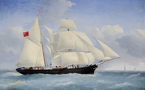 The 'Blonde' off a Lighthouse, 1860, 