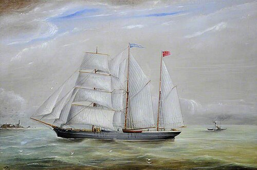 The Barquentine 'Phyllis and Mary' Passing the Casquets, 1865, 