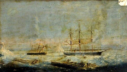 Two Steam Whaling Ships Icebound in the Arctic, 1870, 