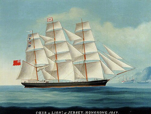 'Coeur de Lion' of Jersey, Hong Kong, 1869, 