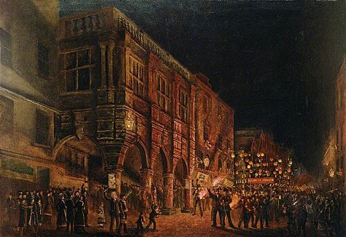 The Guildhall on Election Night, 1880, 1880, 