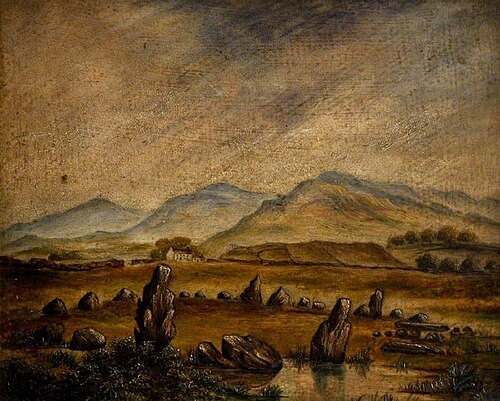 Mountain Scene with a Ring of Rocks and a Tree, 1884, 