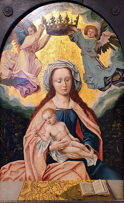 Reading Mary with child, crowned by angels, 1505, 