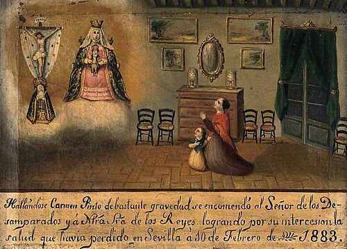Carmen Pinto Praying to the Virgin and Christ, Seville, 1883, 