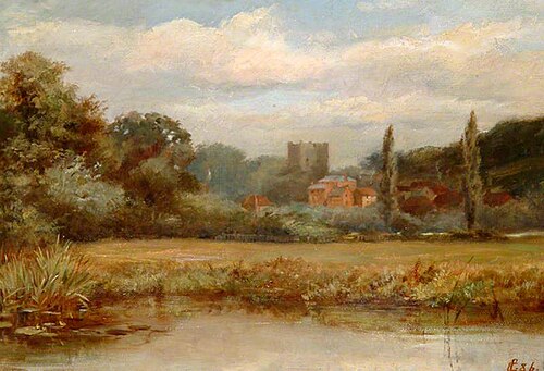 Guildford Castle from the River Wey, Surrey, 1886, 