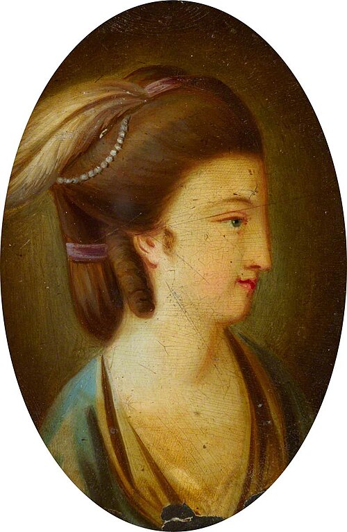 Portrait of an Unknown Woman in Profile with Pearls and a Feather in Her Hair*, 1887, 