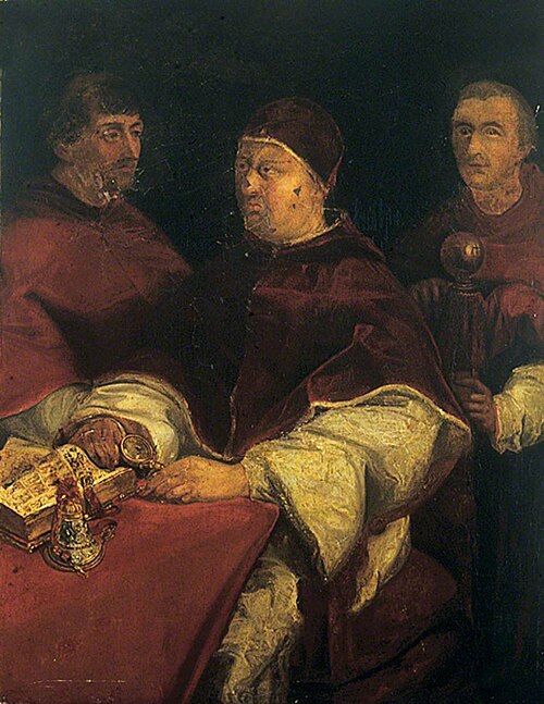 Leo X with Cardinals Ludovico de Rossi and Giuliano de Medici, 1600, 
