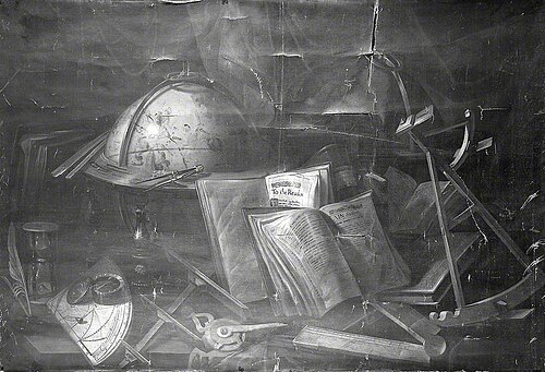 Still Life with Books and Astronomical Instruments, 1700, 