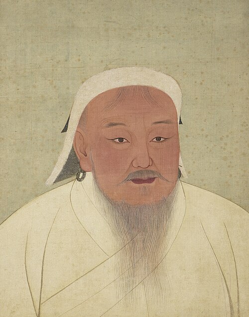 元代帝半身像册-元太祖皇帝像, 1350, 