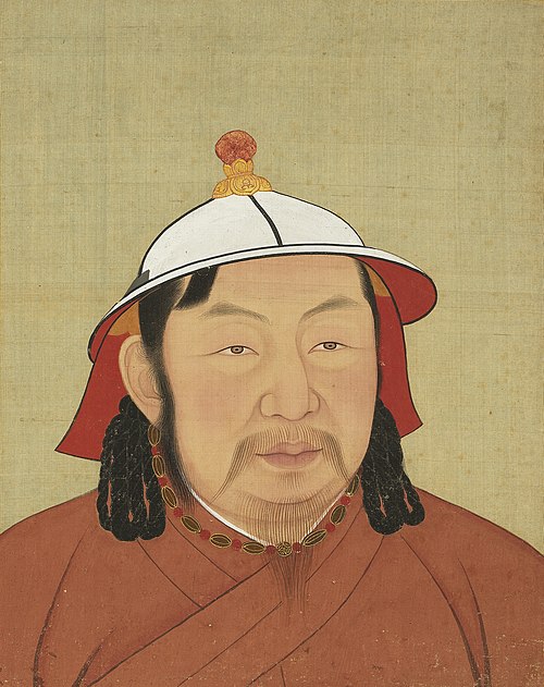 元代帝半身像册-元仁宗皇帝像, 1350, 