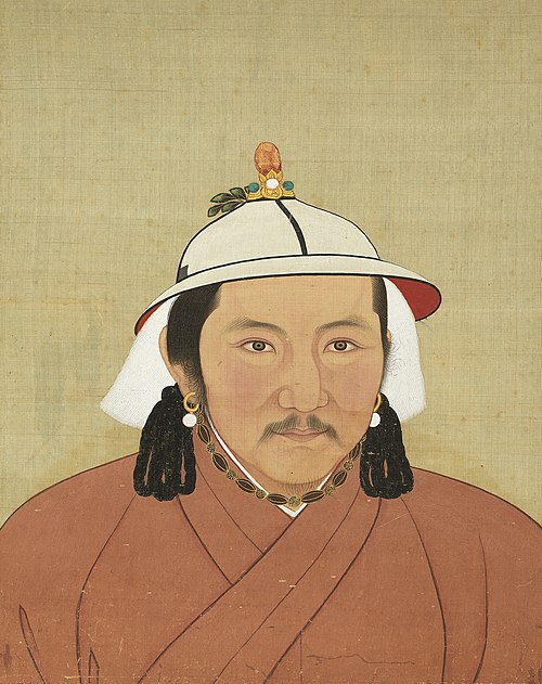 元代帝半身像册-元文宗皇帝像, 1350, 