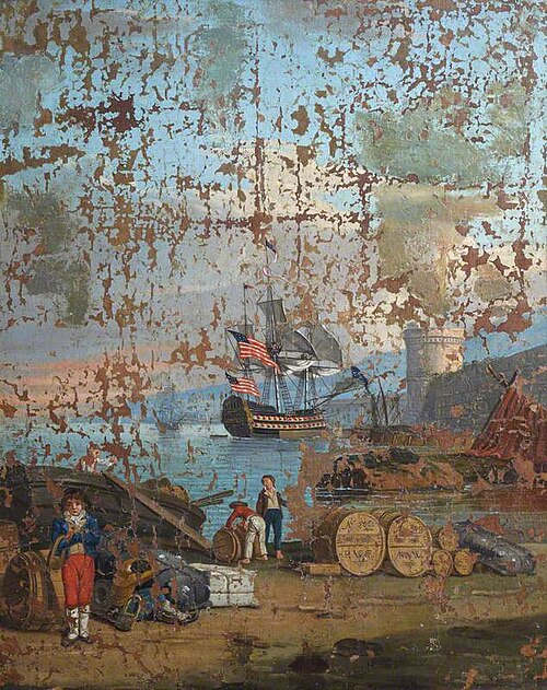 Port Scene with an American Ship, 1803, 
