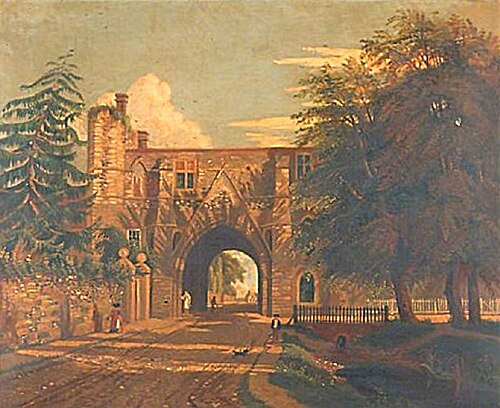 View of the Abbey Gateway, Reading, Berkshire, 1850, 