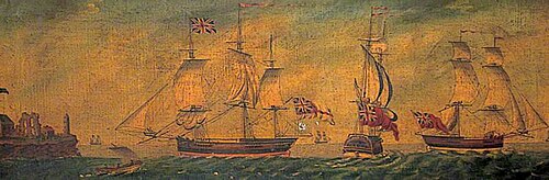British Warships off Reculver, Kent, 1800, 