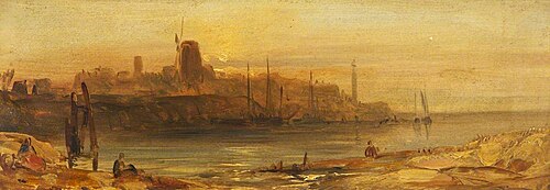 Sunset, Seaport and Lighthouse, 1825, 