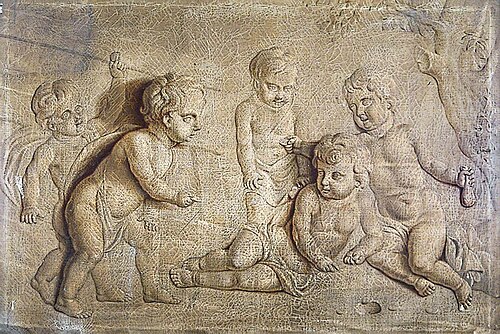 Bas-Relief of Five Putti: Grisaille Sketch, 1800, 