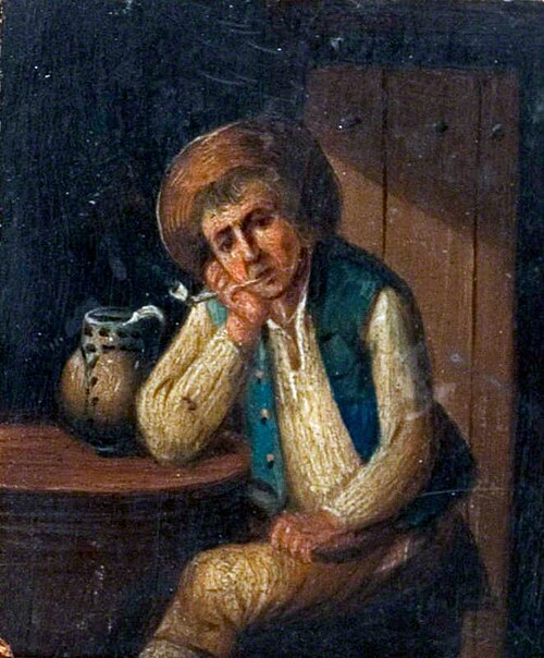 Man Smoking a Pipe (dolls' house painting), 1815, 