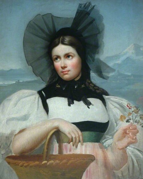 Portrait of a Swiss Girl in a Black Bonnet, 1800, 