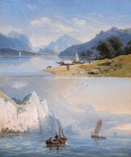 Two Waterscapes on One Canvas, 1837, 