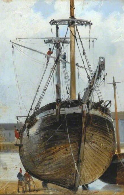 Rigged Ship under Repair, 1837, 