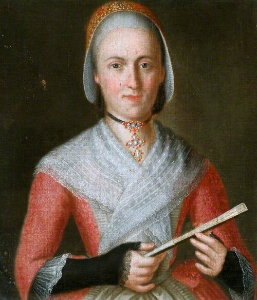 Lady in a Red Dress with an Embroidered Headdress, 1755, 