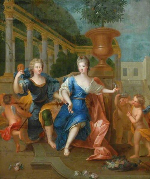 Portrait of a Lady and Gentleman Dressed as Pomona and Vertumnus with Attendant Cupids, 1704, 
