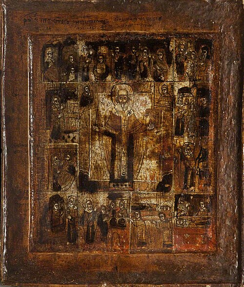 Icon with Scenes from the Life of Saint Nicholas, 1800, 