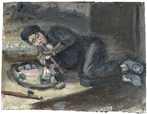 Man Smoking an Opium Pipe, 1870, 