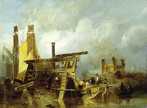 Ballast Dredger, off the Tower (after Clarkson Stanfield), 1827, 