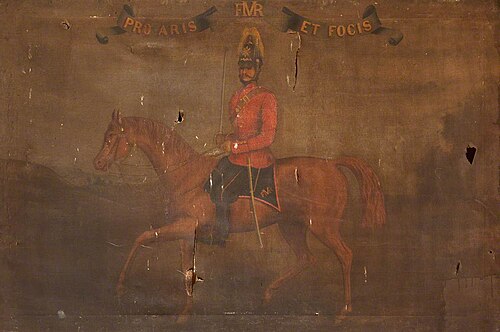 Portrait of a Fife Mounted Rifle Volunteer on Horseback, 1870, 