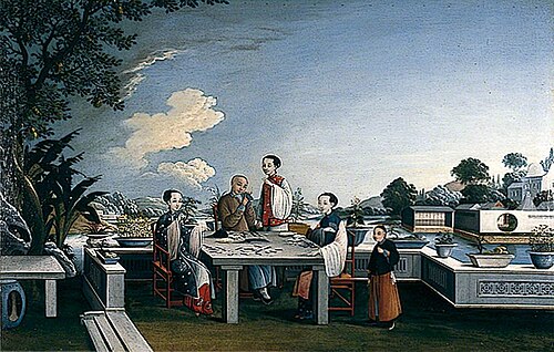 Card Players on an Open Terrace, 1800, 