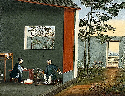 Two Women Spinning, 1800, 