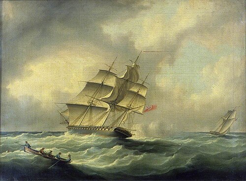 Man-O'-War at Sea, 1850, 
