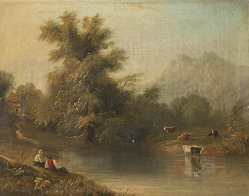 Pastoral Scene by a River, 1850, 