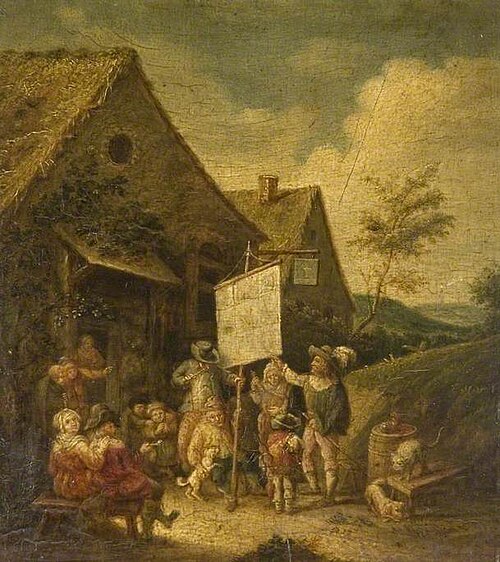 Troubadour Performing Outside an Inn, 1750, 