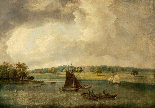 Tabley House from across the Mere, Cheshire, 1825, 