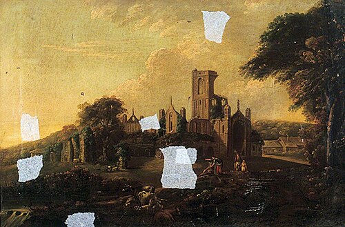Kirkstall Abbey from the South East, 1750, 