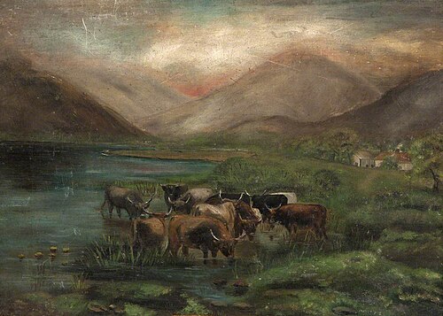 Highland Cattle in a Glen, 1850, 