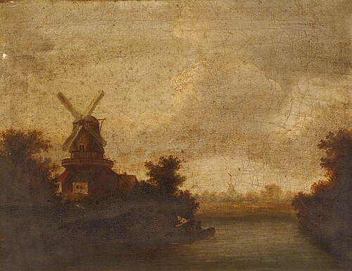 Landscape with a Windmill*, 1850, 