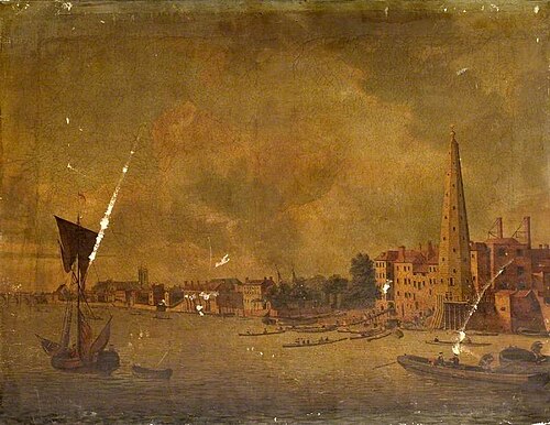 View of the Thames Showing the York Buildings Waterworks, 1750, 